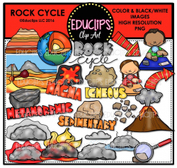 Rock Cycle Clip Art Bundle (Color and B&W)