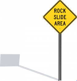 Clipart - Rockslide sign with shadow