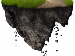 Floating Island With Falling Rocks PNG Free Image (Isolated-Objects ...
