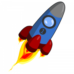 Clipart - Rocket blue and red - Clip Art Library