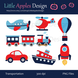 Transportation Clip Art / Transportation Clipart / Plane ...