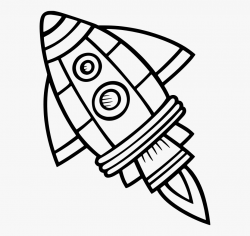 Rocket Clipart Black And White - Spaceship Clipart Black And ...