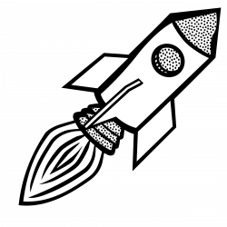 Clipart - rocket - lineart