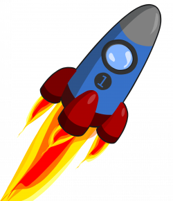 Clipart - Animation of Rocket blue and red