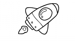 How to Draw a Cartoon Rocket Ship step by step - drawing lessons for kids