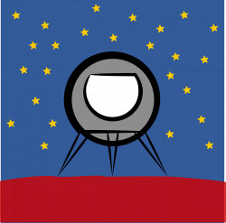 Clipart - Rocket Ship on Red Planet