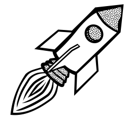OnlineLabels Clip Art - Rocket - Lineart