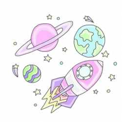 rocket planet s pastel doodle pastel...