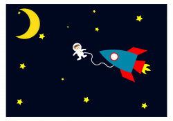 Clipart - Astronaut out of the space rocket