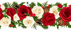 Christmas Rose Garland PNG Clip Art Image | Gallery Yopriceville ...