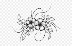 Rose Clipart Doodle - White Flower Drawing Png Transparent ...