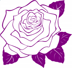 White Rose With Purple Outline Clip Art at Clker.com - vector clip ...