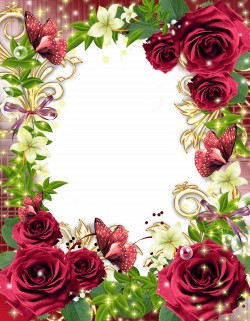 Transparent PNG Photo Frame with Red Roses | Gallery Yopriceville ...