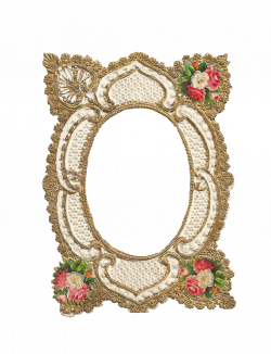 Free Vintage Frame with Gold Filigree Design and Rose Bouquets ...