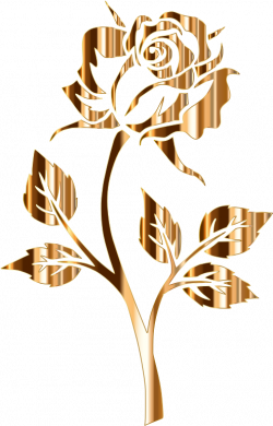 Clipart - Gold Rose Silhouette 2 No Background