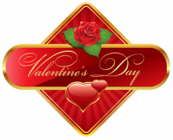 Valentines Day Label with Rose PNG Clipart Picture | Gallery ...