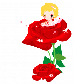 Valentines Cute Cupid and Rose PNG Clipart Picture | Gallery ...