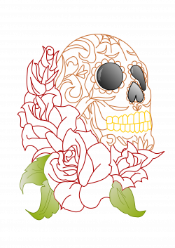 Clipart - Sugar Skull & Roses
