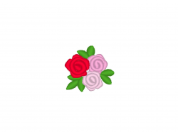 Accent mini rose, small rose, small flower, mini roses, mini, wee, machine  embroidery design, Big set 0.8 and 1 inch, rose embroidery