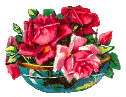 Antique Images: Shabby Chic Pink Rose Clip Art Flower Vase Printable ...
