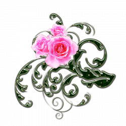 pink roses and green swirls png 1 by Melissa-tm on DeviantArt