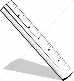 Tilted Black and White Ruler | Christian Classroom Clipart
