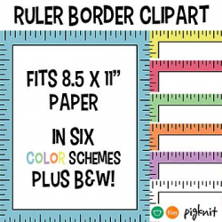 Ruler Clipart Border Frame -- Fits 8.5x11