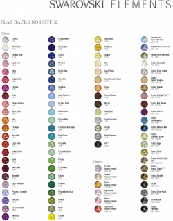 SWAROVSKI COLOUR CHART - CUSTOMIZE - CRYSTYLED | crystal projects ...