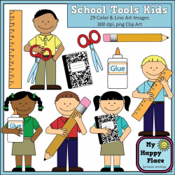 School Tools Kids Clip Art Graphics for Commercial Use ...