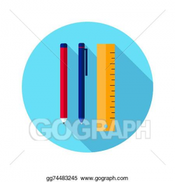 Vector Stock - Ruler pen and pencil icon. Clipart ...