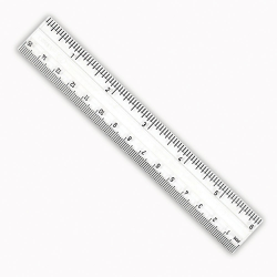 Clear Plastic 6In Ruler Inches / Metric