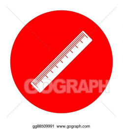 Vector Illustration - Centimeter ruler sign. white icon on ...
