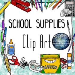 School Supplies Clipart - Back to School - 60 Clip Art Images