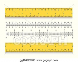 Vector Illustration - School measuring ruler with ...