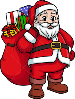 Santa Claus Bearing Gifts | new year | Cartoon, Clip art ...