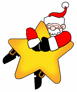 Christmas Clip Art by Phillip Martin, Santa on a Star