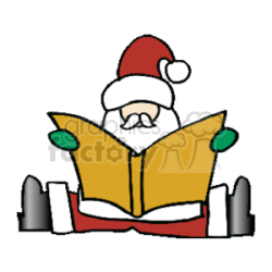 santa reading a book clipart. Royalty-free clipart # 144056