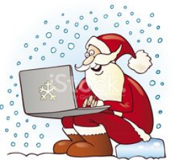 Santa Claus With Laptop Computer stock vectors - Clipart.me