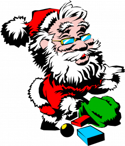 Clipart - santa with presents