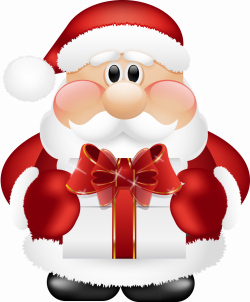 Santa Pics Copy Cute Claus With Gift PNG Clipart Gallery ...