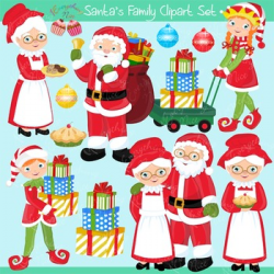 Santa Family Mrs Claus Clipart Set
