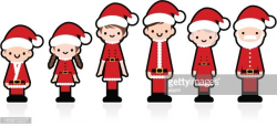 Cute Icon Set: Multi Generation Family With Christmas ...