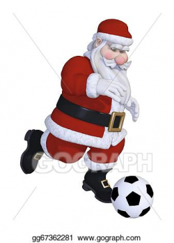 Drawing - Santa playing football. Clipart Drawing gg67362281 ...