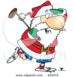 golfing santa | Santa Golfing | golf | Illustration art ...
