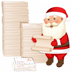 Santa Claus with Letters PNG Clipart Image | Gallery Yopriceville ...