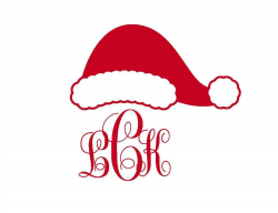 Monogram Hat Santa, Christmas Iron On Transfer, Personalized ...