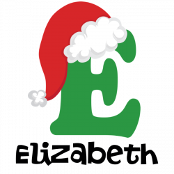 Christmas Santa Hat E Monogram T-Shirt by mainstreetshirt