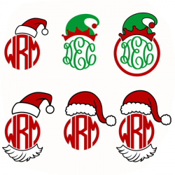 Santa hat clipart monogram - Clip Art Library