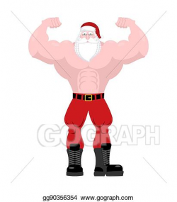 Clip Art Vector - Santa claus fitness. powerful old man with ...