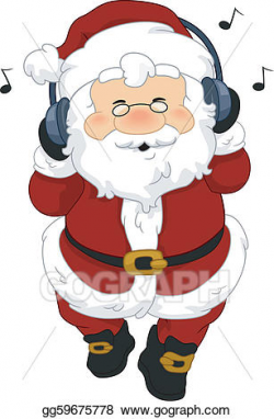 EPS Vector - Santa claus headphones. Stock Clipart ...